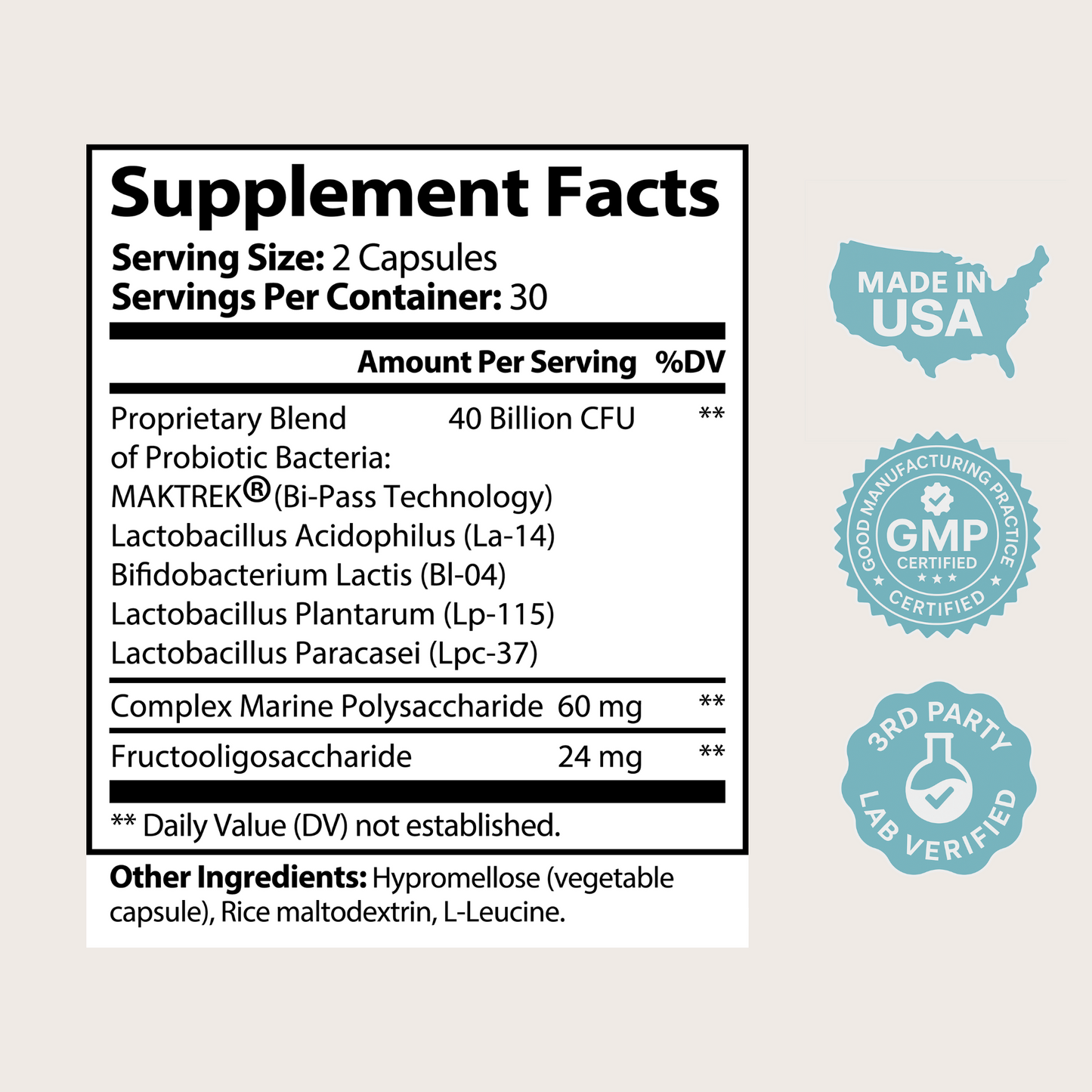 BIOMEGUARD™ Natural Probiotic (40 Billion) + Prebiotics